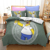 Cartoon The Simpsons Cosplay Bedding Set Duvet Cover Halloween Bed Sheets