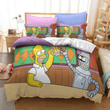 Cartoon The Simpsons Cosplay Bedding Set Duvet Cover Halloween Bed Sheets