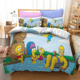 Cartoon The Simpsons Cosplay Bedding Set Duvet Cover Halloween Bed Sheets