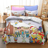 Cartoon The Simpsons Cosplay Bedding Set Duvet Cover Halloween Bed Sheets