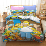 Cartoon The Simpsons Cosplay Bedding Set Duvet Cover Halloween Bed Sheets