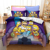 Cartoon The Simpsons Cosplay Bedding Set Duvet Cover Halloween Bed Sheets