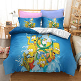 Cartoon The Simpsons Cosplay Bedding Set Duvet Cover Halloween Bed Sheets