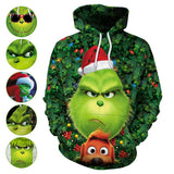 Christmas The Grinch Hoodies Sweatshirts cosplay costume Grinch 3D Printing zipper - bfjcosplayer