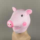 Cosplay Cute Pig George Halloween Animal Masquerade Fancy Dress Latex Helmet