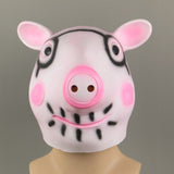 Cosplay Cute Pig George Halloween Animal Masquerade Fancy Dress Latex Helmet
