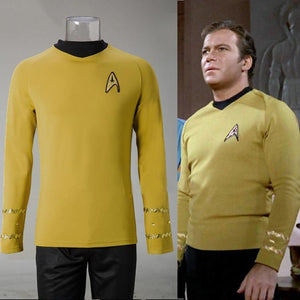 Cosplay Star Trek TOS The Original Series Kirk Shirt Uniform Costume Halloween Yellow Costume - bfjcosplayer