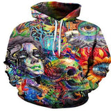 BFJmz Colorful Skull 3D Printing Coat Zipper Coat Leisure Sports Sweater  Autumn And Winter - bfjcosplayer