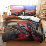 Deadpool Cosplay Bedding Duvet Cover Halloween Sheets Bed Set