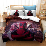 Deadpool Cosplay Bedding Duvet Cover Halloween Sheets Bed Set