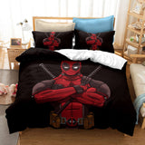 Deadpool Cosplay Bedding Duvet Cover Halloween Sheets Bed Set