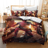 Deadpool Cosplay Bedding Duvet Cover Halloween Sheets Bed Set