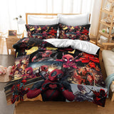 Deadpool Cosplay Bedding Duvet Cover Halloween Sheets Bed Set