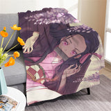 Demon Slayer Cosplay Flannel Blanket Room Decoration Throw