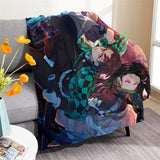 Demon Slayer Cosplay Flannel Blanket Room Decoration Throw