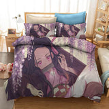 Demon Slayer Kamado Nezuko Cosplay Bedding Set Duvet Cover Halloween Bed Sheets