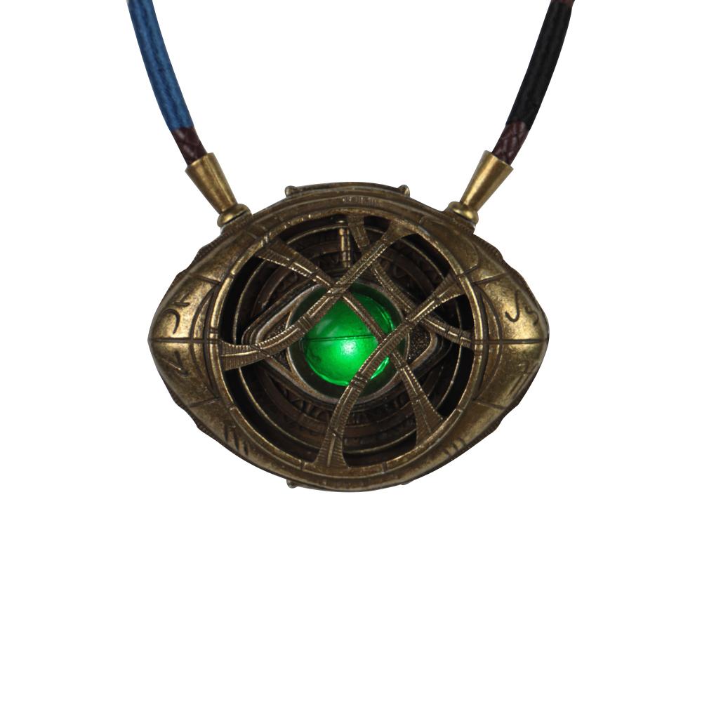 Doctor Strange LED Light Necklace Steve Eye of Agamotto Necklace Eyes Can Open Cosplay Props New - bfjcosplayer