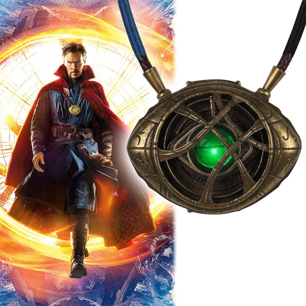 Doctor Strange LED Light Necklace Steve Eye of Agamotto Necklace Eyes Can Open Cosplay Props New - bfjcosplayer