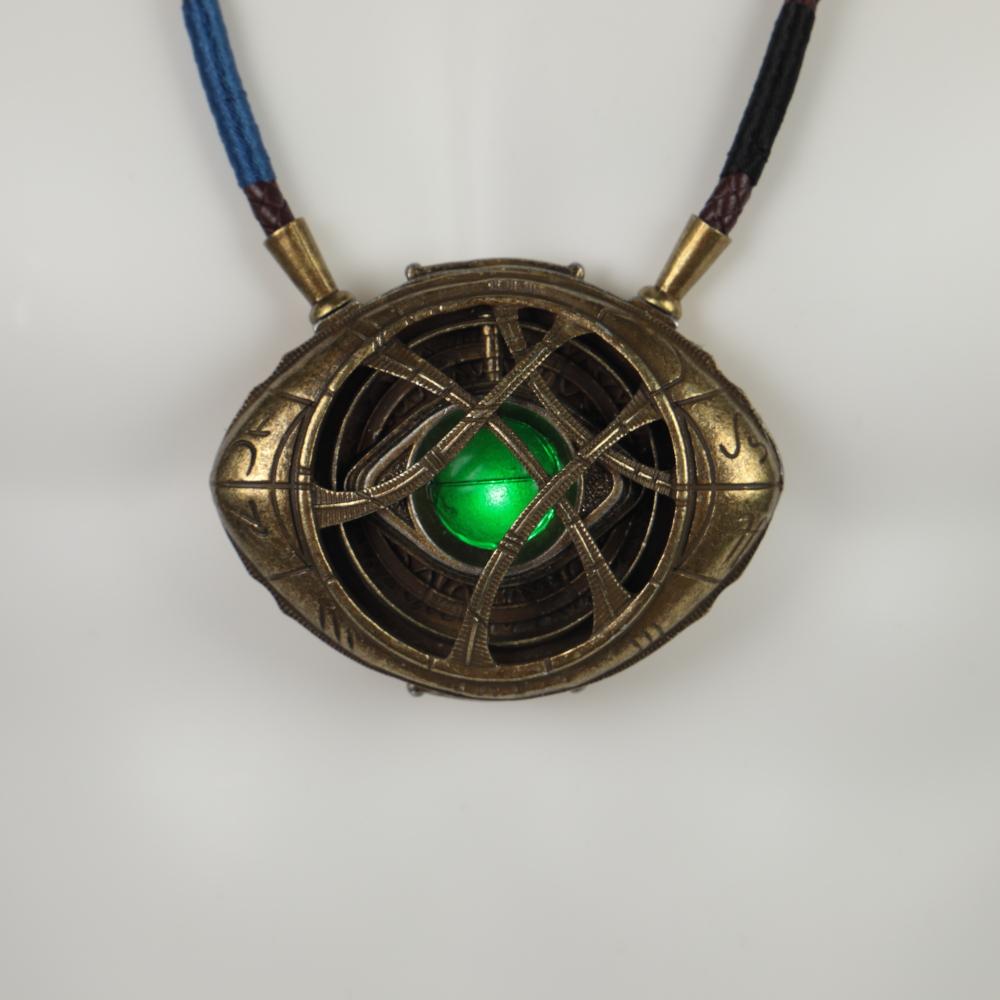 Doctor Strange LED Light Necklace Steve Eye of Agamotto Necklace Eyes Can Open Cosplay Props New - bfjcosplayer