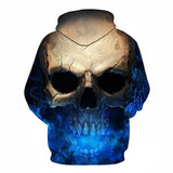 BFJmz Blue Flame Skull 3D Printing Coat Leisure Sports Sweater Autumn And Winter - bfjcosplayer