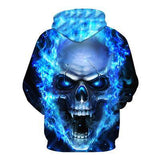 BFJmz Blue Flame Skull 3D Printing Coat Leisure Sports Sweater Autumn And Winter - bfjcosplayer