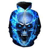 BFJmz Blue Flame Skull 3D Printing Coat Leisure Sports Sweater Autumn And Winter - bfjcosplayer