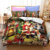 Father Christmas Cosplay Bedding Set Duvet Cover Halloween Bed Sheets
