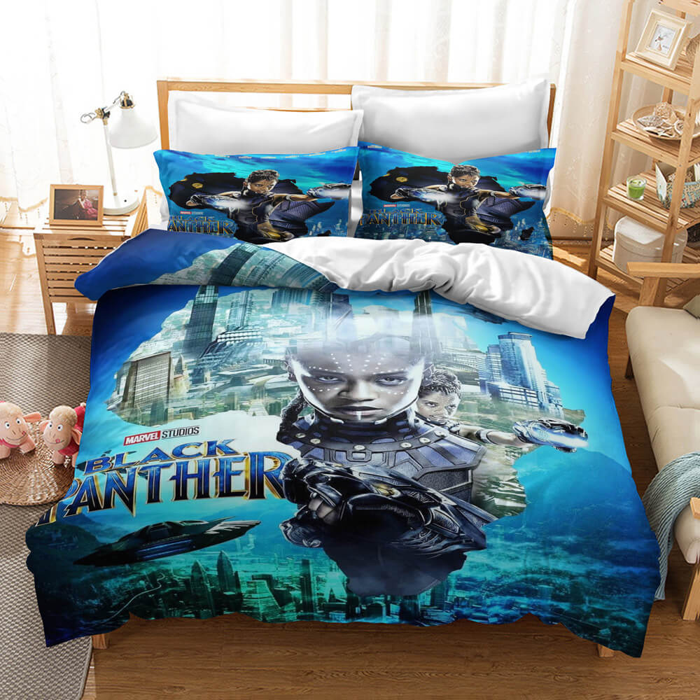 Film Black Panther Cosplay Bedding Set Duvet Cover Halloween Bed Sheets