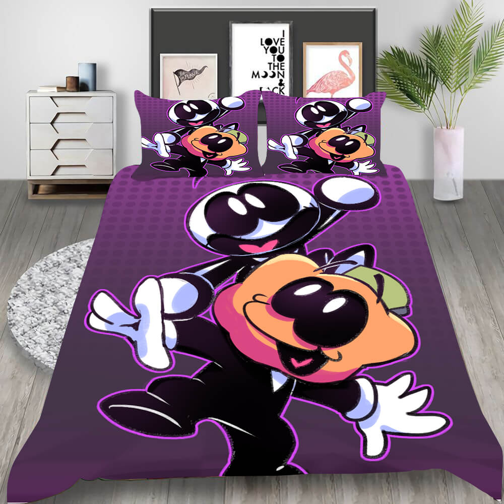 Friday Night Funkin Cosplay Bedding Set Duvet Cover Halloween Bed Sheets