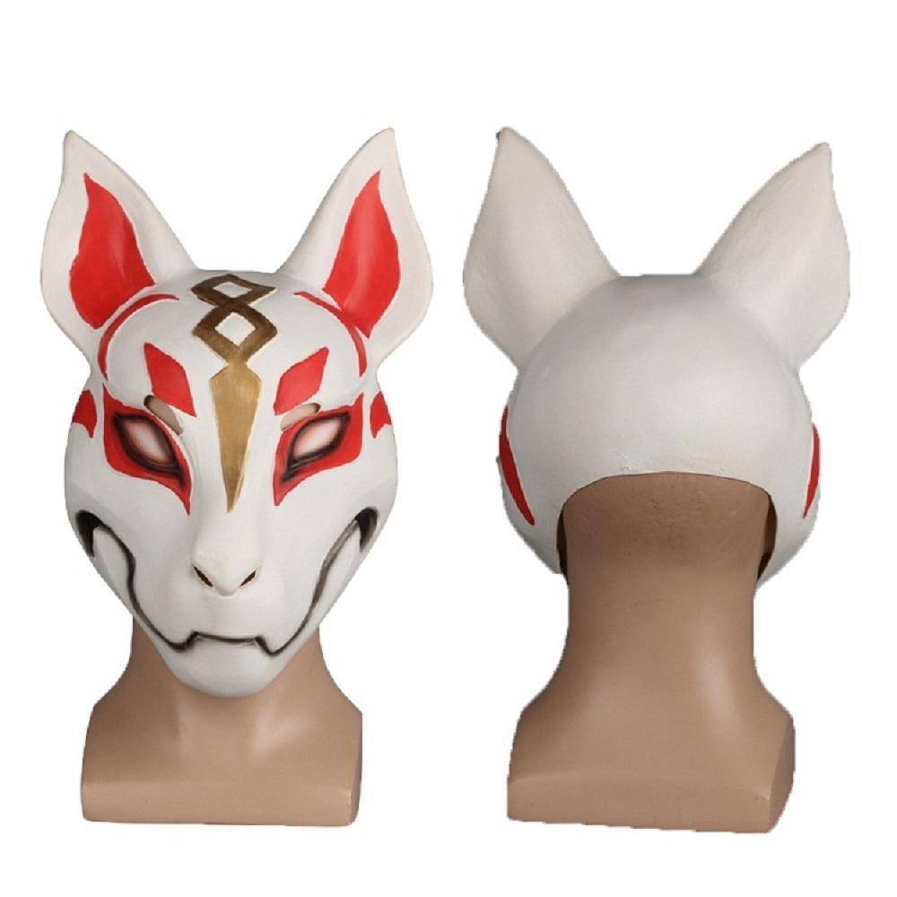 Fortnite Fox Kitsune Animal Full Head Mask Adult Unisex Masquerade Helmet Props Party Halloween - bfjcosplayer