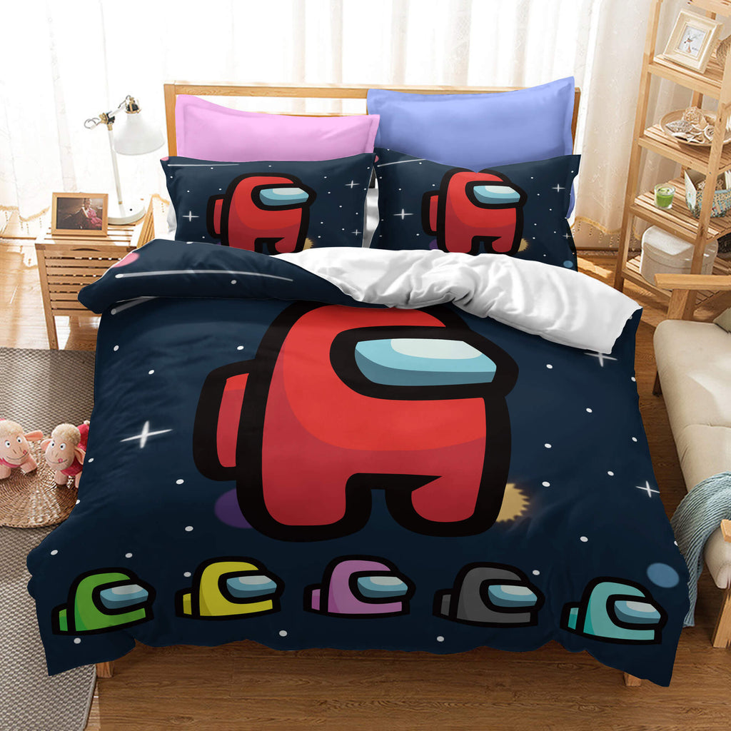 Game Among Us Cosplay Duvet Cover Set Halloween Quilt Cover