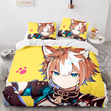 Game Genshin Impact Cosplay Bedding Sets Duvet Cover Halloween Comforter Sets