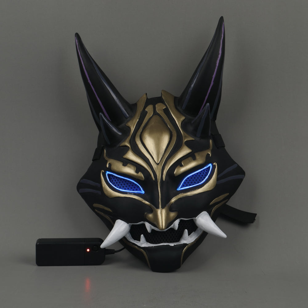 Genshin Impact XIAO LED Helmet Cosplay Latex Mask Halloween Props – Fanrek