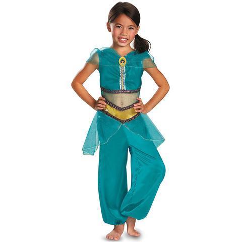 BFJFY Girls Jasmine Sparkle Classic Childrens Arabian Princess Costume - bfjcosplayer