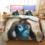 Godzilla vs Kong Cosplay Bedding Duvet Cover Halloween Sheets Bed Set