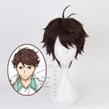 Haikyuu Oikawa Tooru Brown Cosplay Wig Halloween Props