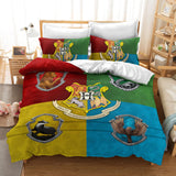 Harry Potter College Pattern Cosplay Duvet Cover Set Halloween Comforter