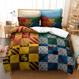 Harry Potter College Pattern Cosplay Duvet Cover Set Halloween Quilt Cover