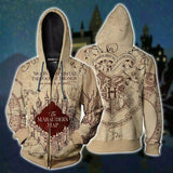Harry Potter The Marauder's Map 3D Printing Cosplay Hoodie
