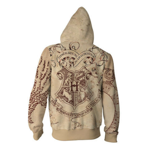Harry Potter The Marauder's Map 3D Printing Cosplay Hoodie