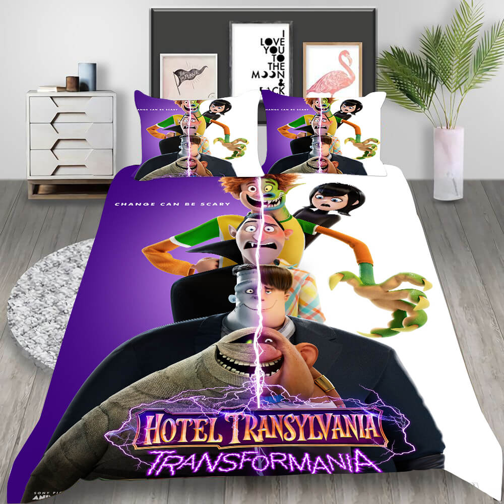 Hotel Transylvania 4 Transformania Cosplay Bedding Set Duvet Cover Halloween Bed Sheets