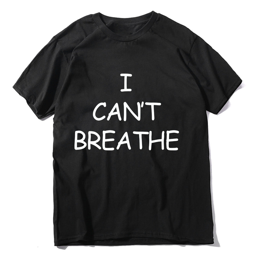 I CAN'T BREATHE Cotton printed sports T-shirt