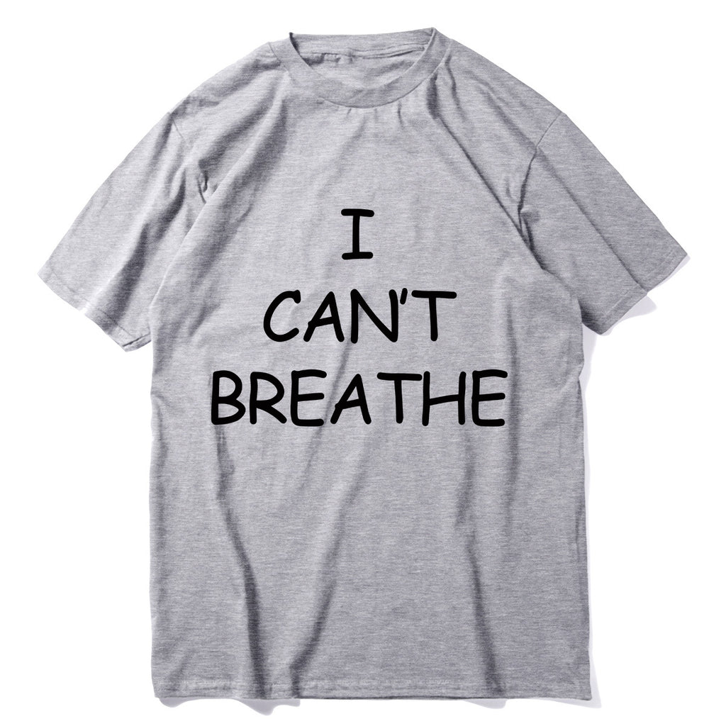 I CAN'T BREATHE Cotton printed sports T-shirt