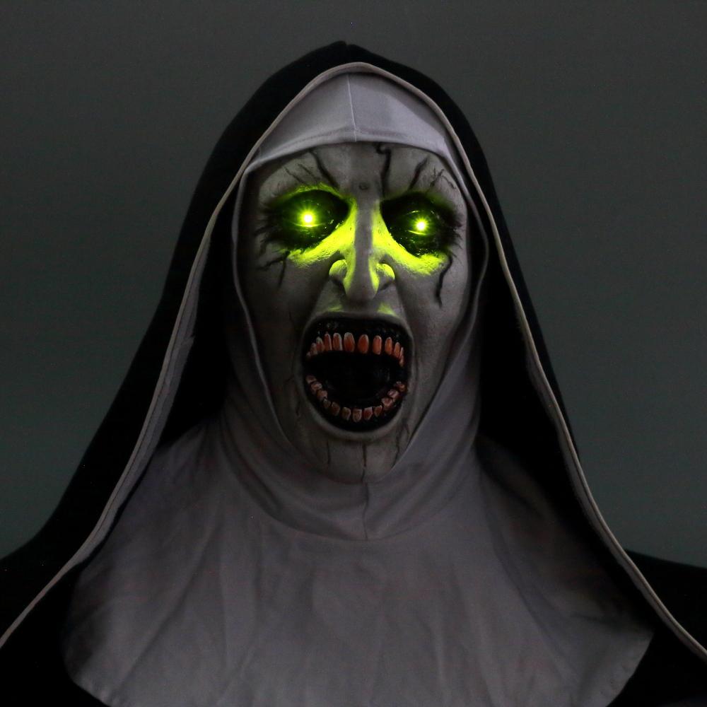 2018 The Nun Cosplay Demon Nun Horror Mask The Conjuring Valak Mask Full Head Terror Scary Halloween Party Props - bfjcosplayer