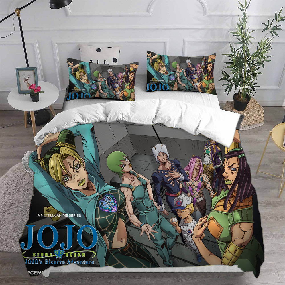 JoJo's Bizarre Adventure Stone Ocean Cosplay Bedding Sets Duvet Cover Halloween Comforter Sets