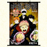 Jujutsu Kaisen Cosplay Scroll Painting Wall Art with Hanger Frame Halloween Home Decor