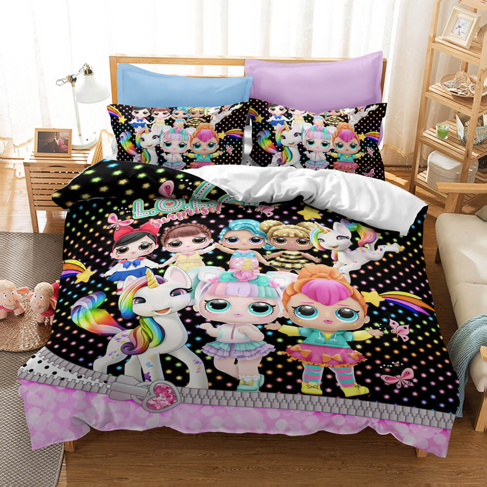 LOL Surprise OMG Dolls Cosplay Bedding Set Duvet Cover Halloween Bed Sheets