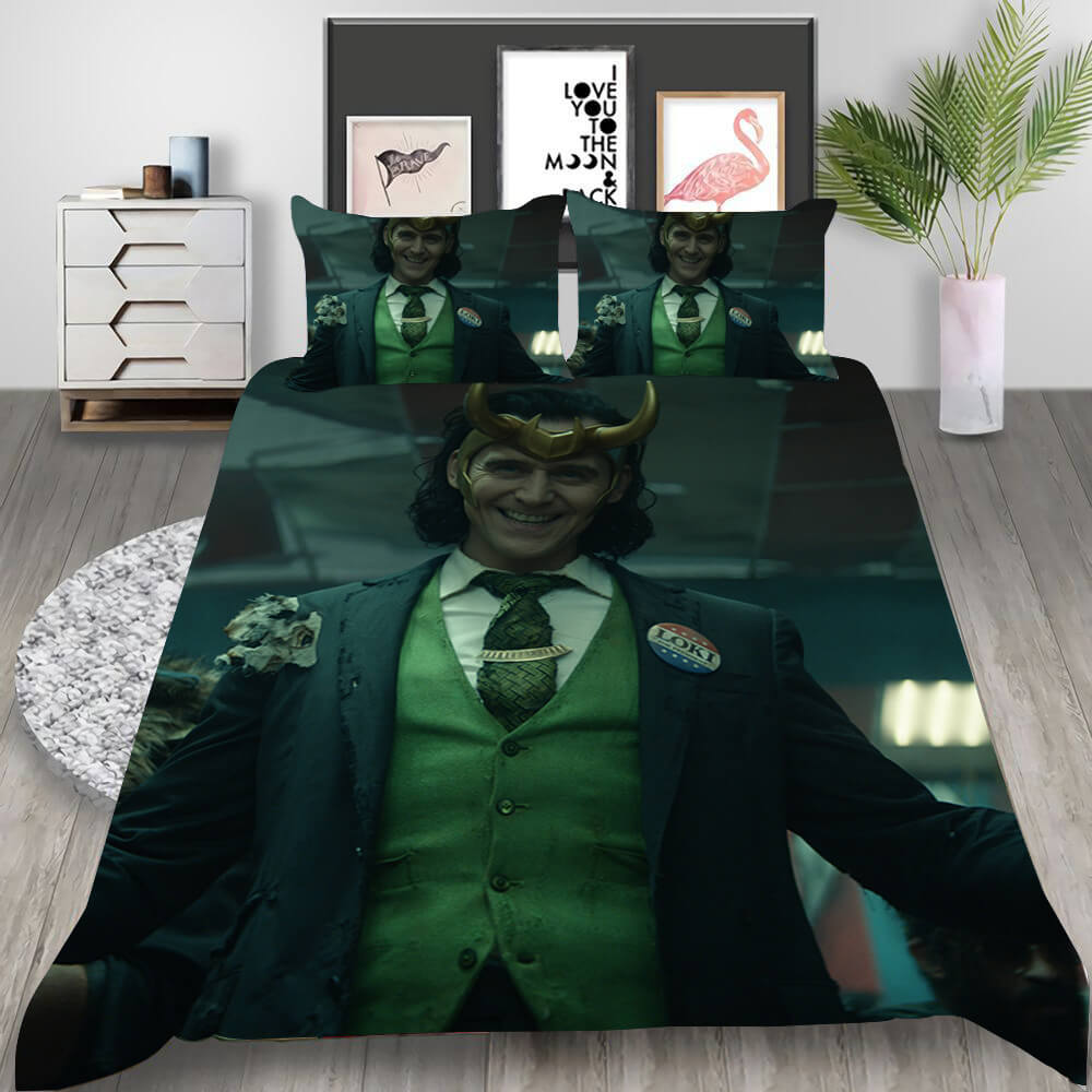Loki Season 1 Cosplay Bedding Set Duvet Cover Halloween Bed Sheets