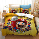 Mario Bros Cosplay Bedding Set Duvet Cover Halloween Bed Sheets