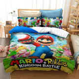 Mario Bros Cosplay Bedding Set Duvet Cover Halloween Bed Sheets